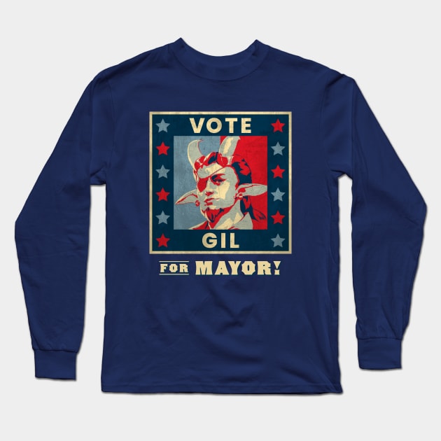 Vote Gil for Mayor Long Sleeve T-Shirt by The d20 Syndicate